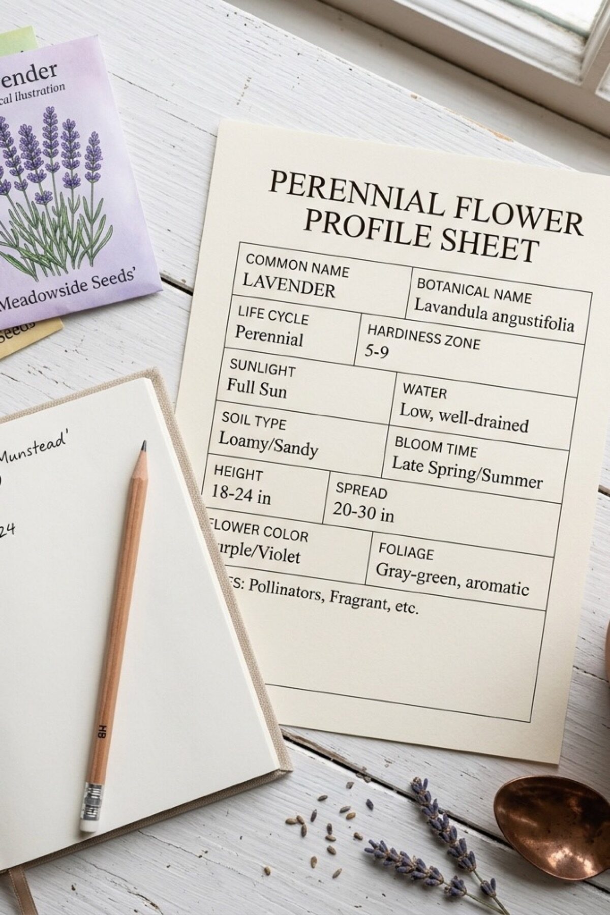 Printable Perennial Profile Sheet - Track Care & Growth Year After Year