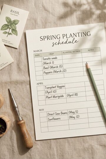 Printable Spring Garden Planting Schedule Template