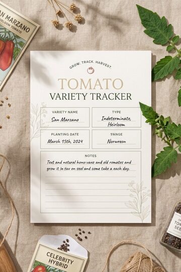 Free Printable Tomato Tracker & Growth Log Sheet