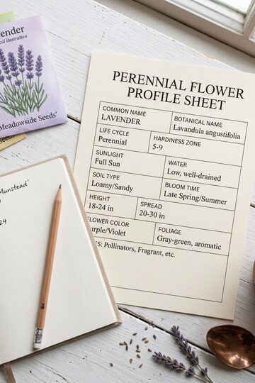 Printable Perennial Profile Sheet - Track Care & Growth Year After Year