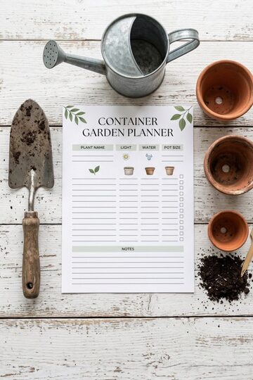 Printable Container Garden Planner - Sketch & Plan Potted Arrangements